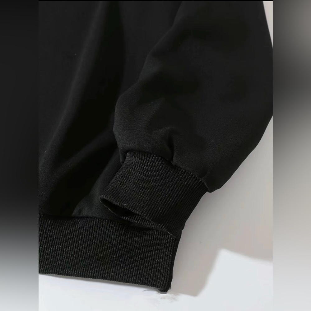 Causal Crew Neck Pullover Sweatshirts Solid Black or White - Picture 10 of 11